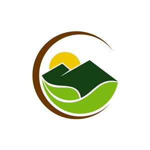 度假旅游logo设计--生态绿叶大山logo图标素材下载