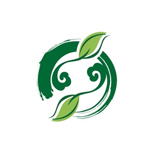 酒店旅游logo设计--水墨中国风树叶祥云logo图标素材下载