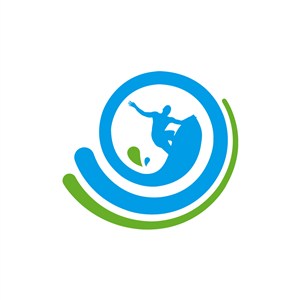 运动休闲logo设计--人冲浪logo图标素材下载