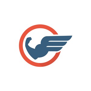 运动休闲logo设计--人形翅膀logo图标素材下载