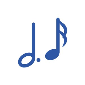 音乐行业logo设计-蓝色音符矢量logo图标素材下载