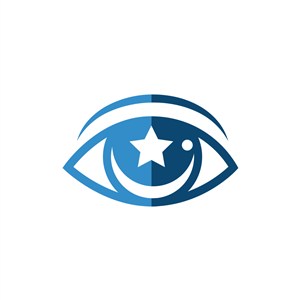 设计传媒logo设计-蓝色眼睛星星矢量logo图标素材下载
