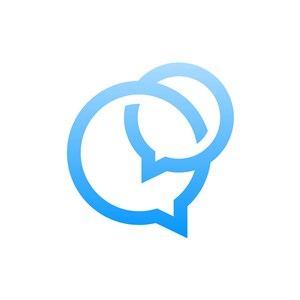 蓝色消息框矢量logo图标素材下载