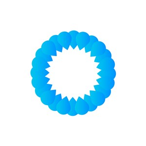 蓝色水滴圆形矢量logo图标素材下载