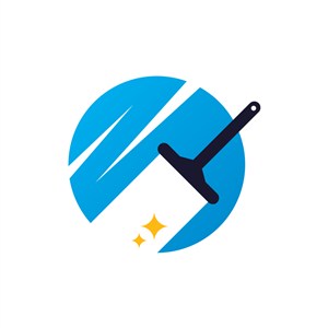 家政行业logo设计-蓝色刷子装修清洁矢量logo图标素材下载