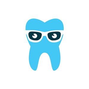 牙医馆logo设计--墨镜牙齿logo图标素材下载