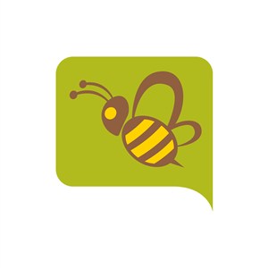 设计传媒logo设计--蜜蜂聊天框logo图标素材下载