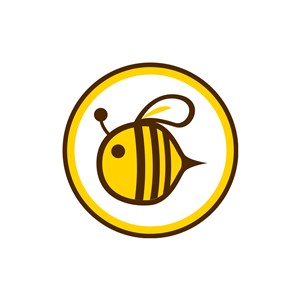 设计传媒logo设计--卡通蜜蜂logo图标素材下载