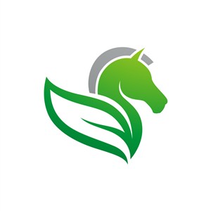 设计传媒logo设计--绿叶马logo图标素材下载