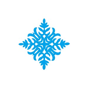 蓝色雪花矢量logo图标素材下载