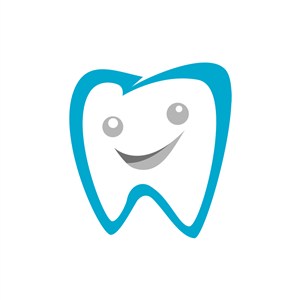 牙科机构logo设计-蓝色笑脸牙齿矢量logo图标素材下载