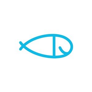 蓝色小鱼矢量logo图标素材下载