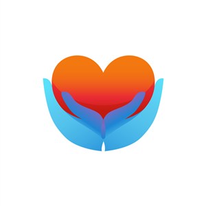 医疗妇幼logo设计-蓝色手心形矢量logo图标素材下载