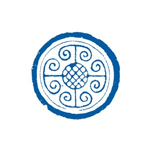 蓝色中国窗户图案矢量logo图标素材下载   