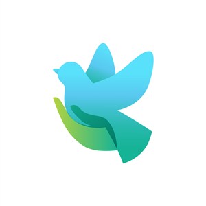 蓝色小鸟矢量logo图标素材下载