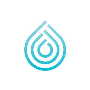蓝色水滴指纹矢量图logo图标素材下载