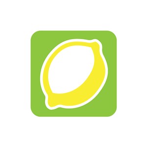 水果行业logo设计-绿色黄色柠檬正方形矢量logo图标素材下载