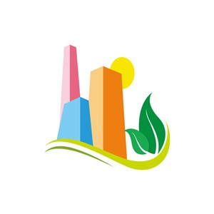绿色环保建筑群矢量logo图标素材下载