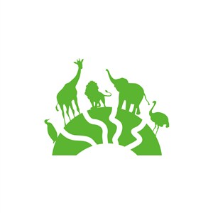 旅游logo设计-绿色动物矢量logo图标素材下载