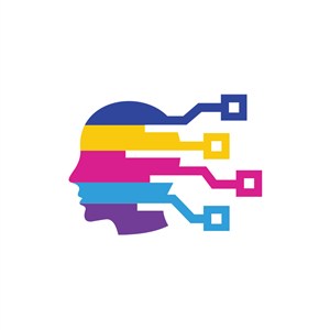 网络科技logo设计--电子线路人物图像logo图标素材下载