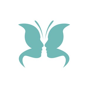美容机构logo设计--人形蝴蝶logo图标素材下载