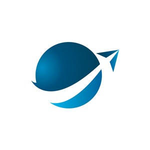 旅游公司logo设计--地球飞机logo图标素材下载