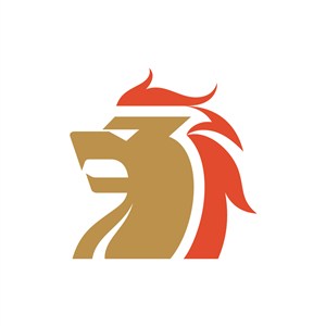 金融机构logo设计--狮子侧面图像logo图标素材下载