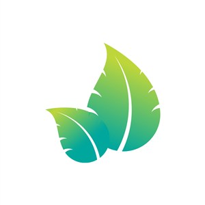 绿色渐变树叶矢量logo图标素材下载 
