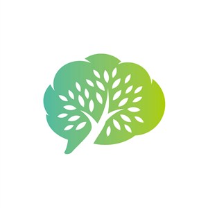绿色渐变树矢量logo图标素材下载 