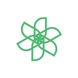 绿色花朵风车矢量logo图标素材下载