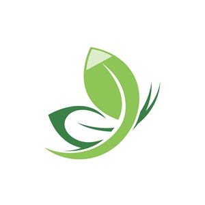 美容机构logo设计-绿色蝴蝶树叶logo图标素材下载