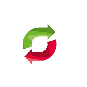 绿色红色循环标志矢量logo图标素材下载
