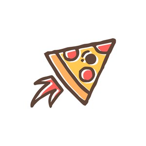披萨logo设计--披萨火箭logo图标素材下载