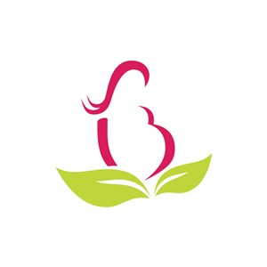 母婴品牌logo设计--孕妇叶子logo图标素材下载