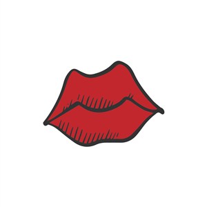 美容化妆logo设计--女性红唇亲吻logo图标素材下载
