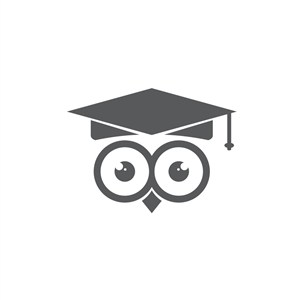 教育培训logo设计--猫头鹰毕业礼帽logo图标素材下载