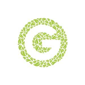 服饰时尚logo设计--叶子和字母G标志图标素材下载