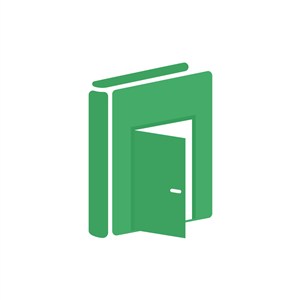 教育机构logo设计-绿色书本教育之门矢量logo图标素材下载