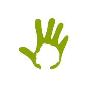 教育机构logo设计-绿色手矢量logo图标素材下载