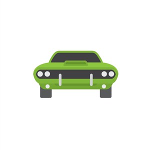 绿色赛车矢量logo图标素材下载
