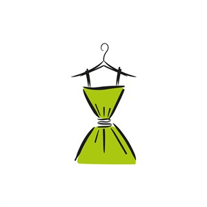 绿色裙子服装服饰logo设计-女性吊带连衣裙矢量logo图标素材下载