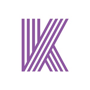 条纹英文字母K标志设计素材下载