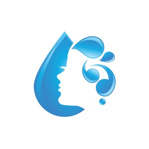 美容养生logo设计--水滴人脸logo图标素材下载