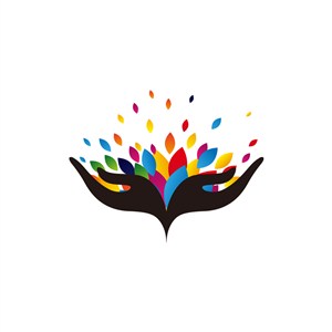 美容养生馆logo设计--双手花瓣logo图标素材下载