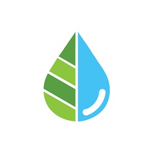 家居地产logo设计--树叶与水滴logo图标素材下载