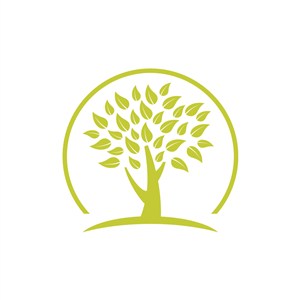 家居地产logo设计--树木圆形logo图标素材下载