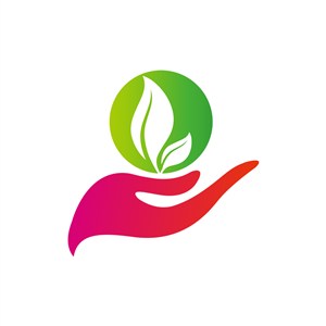 环保logo设计--手树叶logo图标素材下载