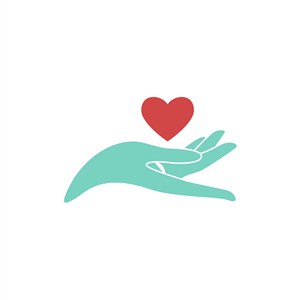 美容医疗logo设计--手和爱心logo图标素材下载