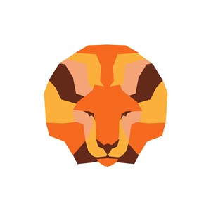 设计传媒logo设计--几何化狮logo图标素材下载