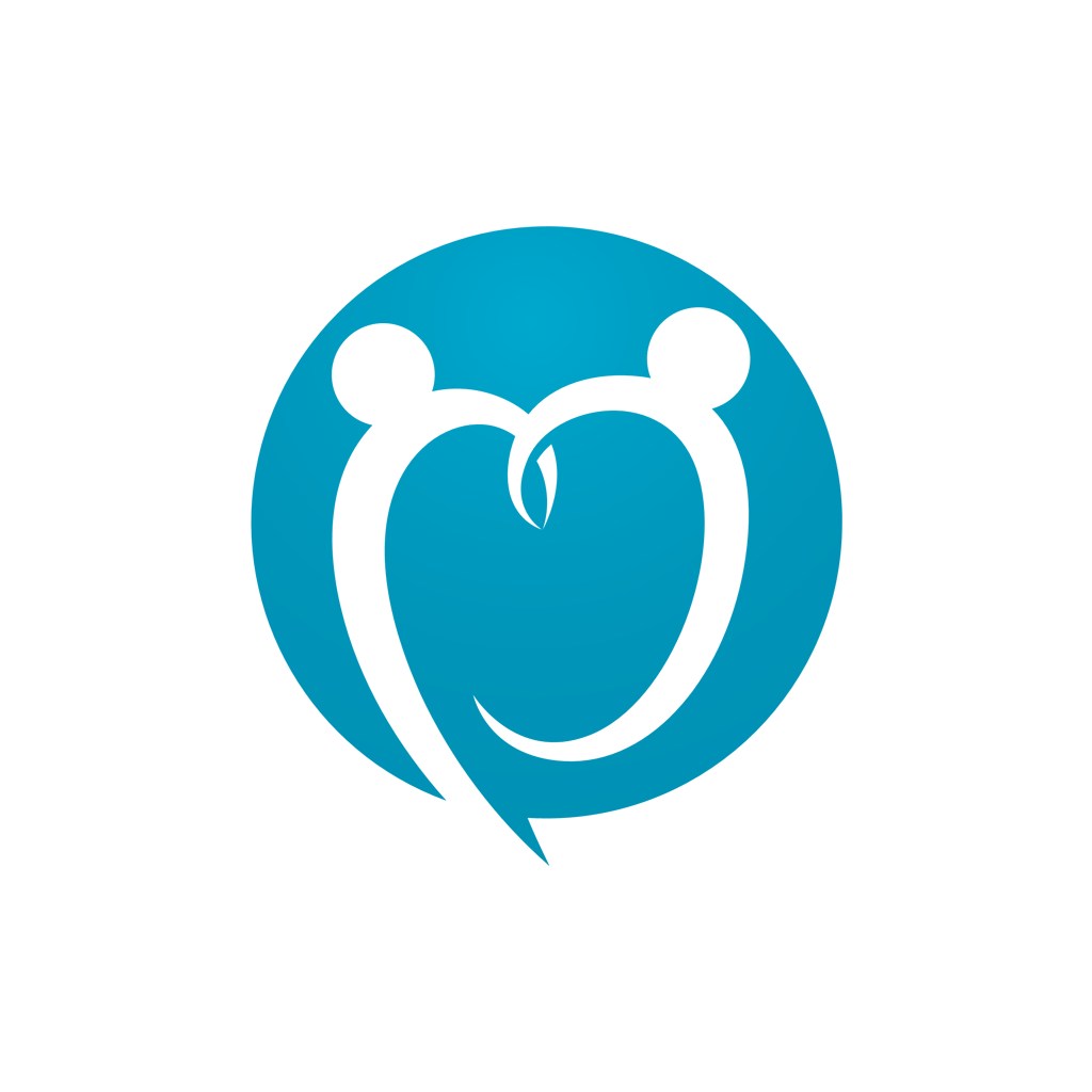 蓝色圆形心形人物矢量logo图标素材下载  